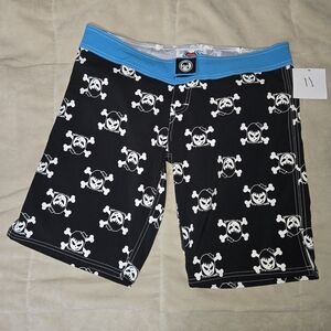 3 For $60. Black and Blue Women's Skull Print Shorts